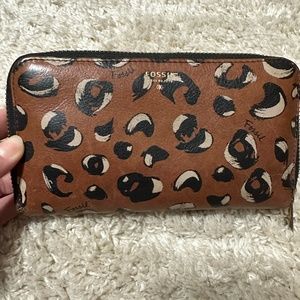Leopard Print FOSSIl Clutch Wallet